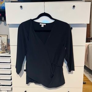 Black Topshop Draped Blouse